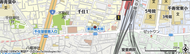 東京都足立区千住1丁目25周辺の地図