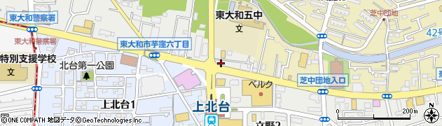 街の手もみ屋てもみぃーな 東大和上北台駅前店周辺の地図
