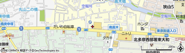 東京都東大和市高木3丁目377周辺の地図