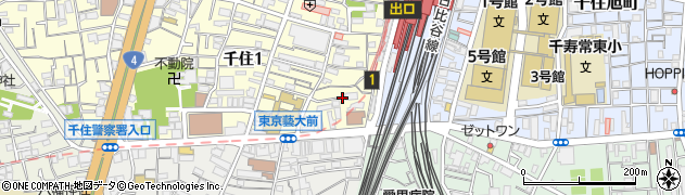 東京都足立区千住1丁目36周辺の地図