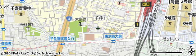東京都足立区千住1丁目23周辺の地図