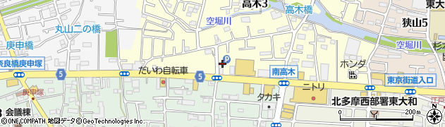 東京都東大和市高木3丁目376周辺の地図