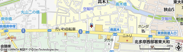 東京都東大和市高木3丁目381周辺の地図