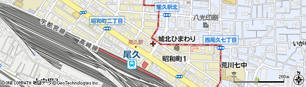 城北信用金庫尾久駅前支店周辺の地図