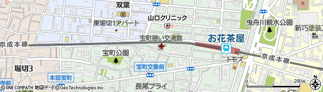 葛飾区役所宝町敬老館周辺の地図