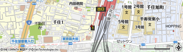 東京都足立区千住1丁目33周辺の地図