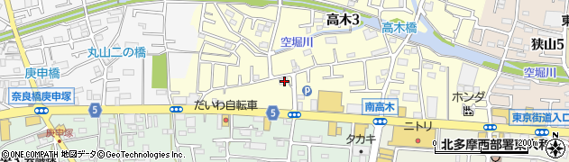 東京都東大和市高木3丁目371周辺の地図