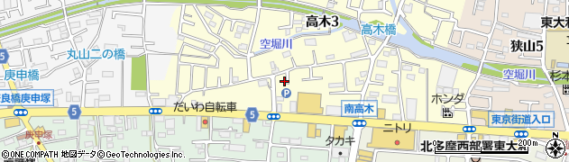 東京都東大和市高木3丁目385周辺の地図