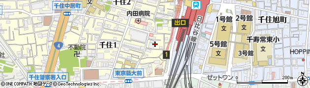東京都足立区千住1丁目34周辺の地図