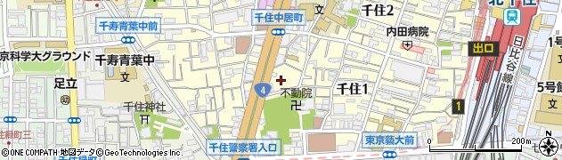 東京都足立区千住1丁目10周辺の地図