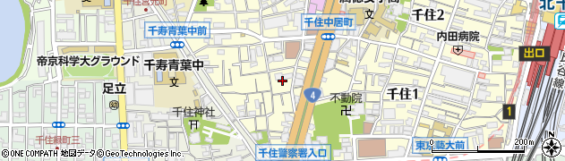 東京都足立区千住中居町6周辺の地図
