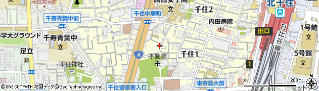 東京都足立区千住1丁目10-10周辺の地図