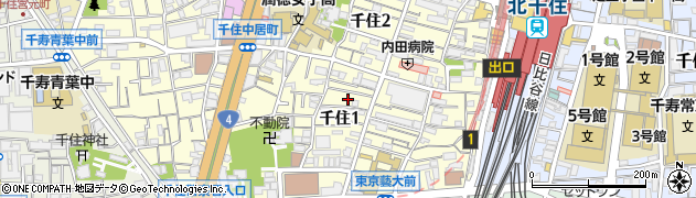 東京都足立区千住1丁目20周辺の地図