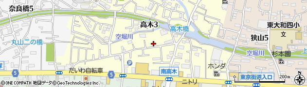 東京都東大和市高木3丁目402周辺の地図
