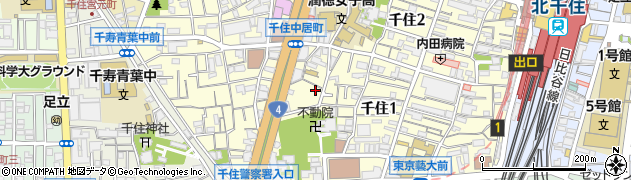 東京都足立区千住1丁目10-9周辺の地図