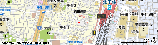 東京都足立区千住1丁目30周辺の地図