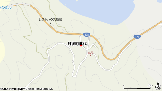 〒627-0232 京都府京丹後市丹後町此代の地図