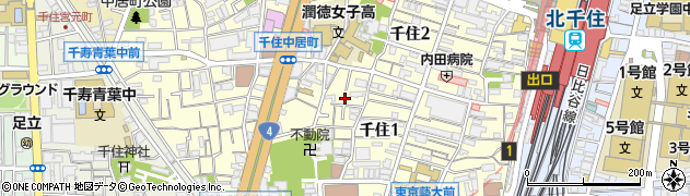 東京都足立区千住1丁目16周辺の地図