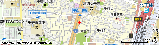 東京都足立区千住1丁目11周辺の地図