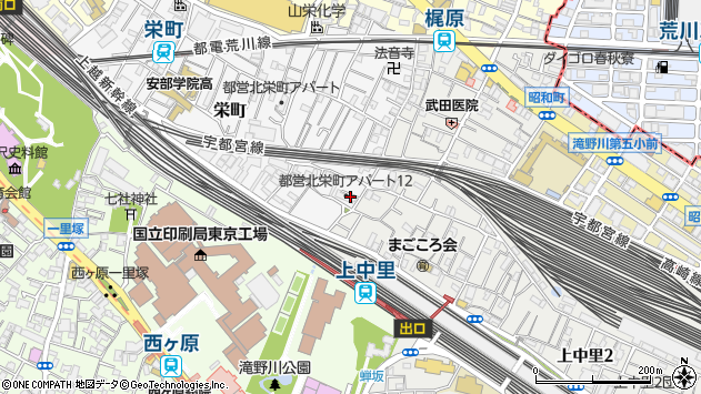 〒114-0005 東京都北区栄町の地図