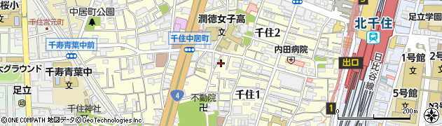 東京都足立区千住1丁目15周辺の地図