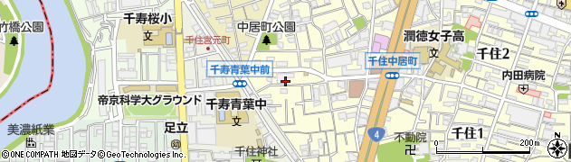 東京都足立区千住中居町12周辺の地図