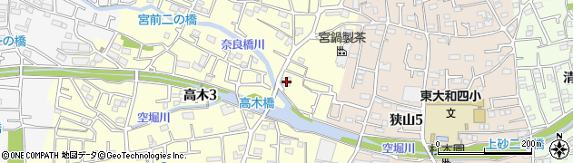 東京都東大和市高木3丁目237周辺の地図