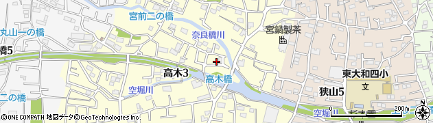 東京都東大和市高木3丁目245周辺の地図