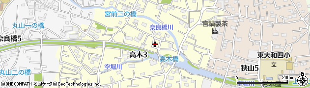 東京都東大和市高木3丁目249周辺の地図