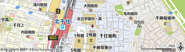 松屋 北千住東口店周辺の地図