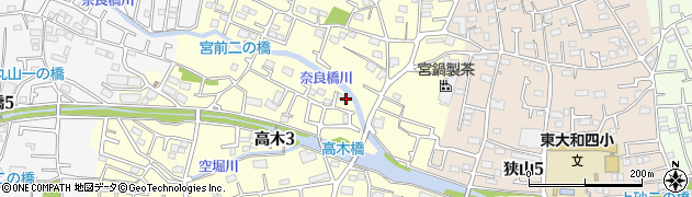 東京都東大和市高木3丁目246周辺の地図