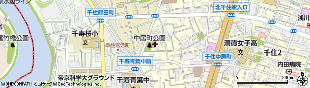 東京都足立区千住中居町24周辺の地図