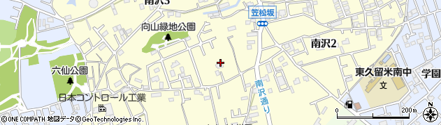 東京都東久留米市南沢周辺の地図