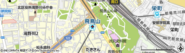 飛鳥山駅周辺の地図