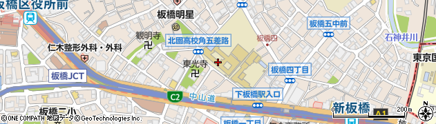 東京都立北園高等学校周辺の地図