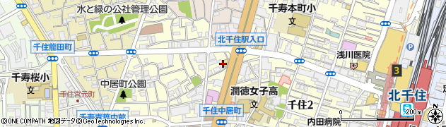 東京都足立区千住中居町18周辺の地図