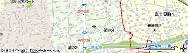東京都東大和市清水周辺の地図