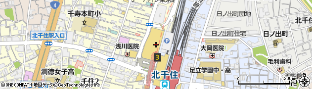 タイムズカーレンタル　北千住駅前店周辺の地図