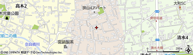 東京都東大和市狭山周辺の地図