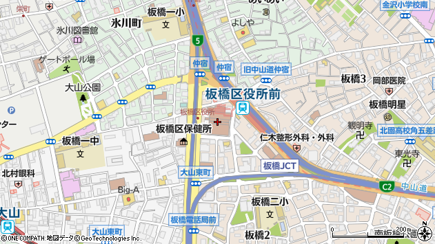 〒174-0000 東京都板橋区（以下に掲載がない場合）の地図