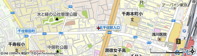 東京都足立区千住中居町33周辺の地図