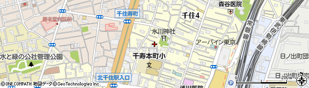 東京都足立区千住3丁目周辺の地図