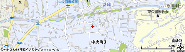 東京都東久留米市中央町周辺の地図