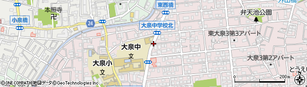 大泉中学校北周辺の地図