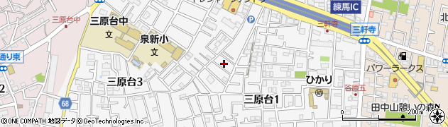 東京都練馬区三原台周辺の地図