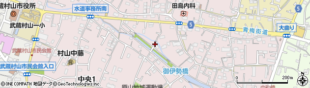 東京都武蔵村山市中央周辺の地図