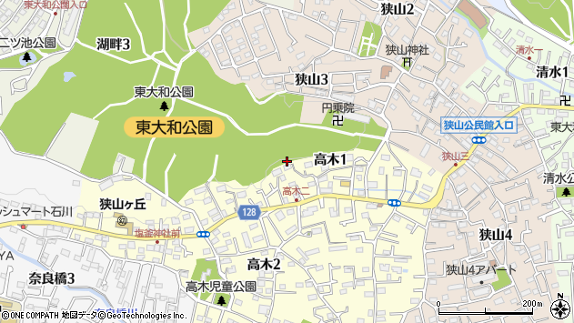 〒207-0005 東京都東大和市高木の地図