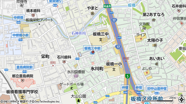 〒173-0013 東京都板橋区氷川町の地図