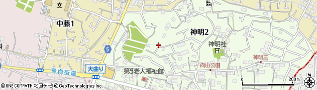 東京都武蔵村山市神明2丁目周辺の地図