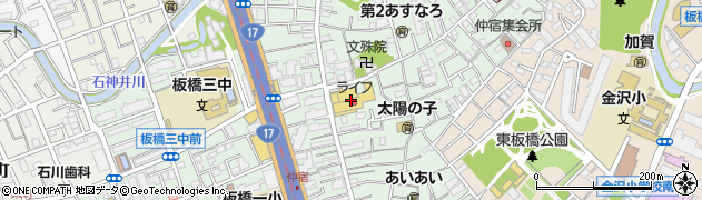 株式会社ライフコーポレーション　仲宿店周辺の地図